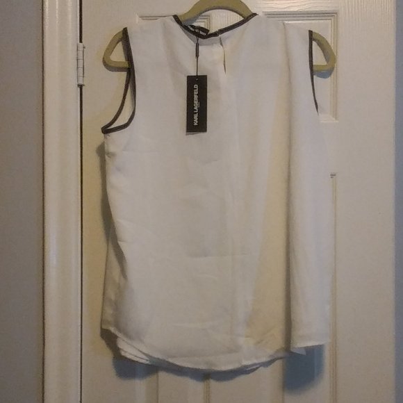 NWT Karl Lagerfeld Paris Chain Detail Blouse Size M - Picture 3 of 7